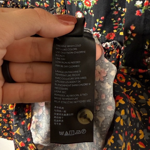 Maeve Anthropologie Marie Button Front Tunic Dress Floral Size 6 - Picture 8 of 9